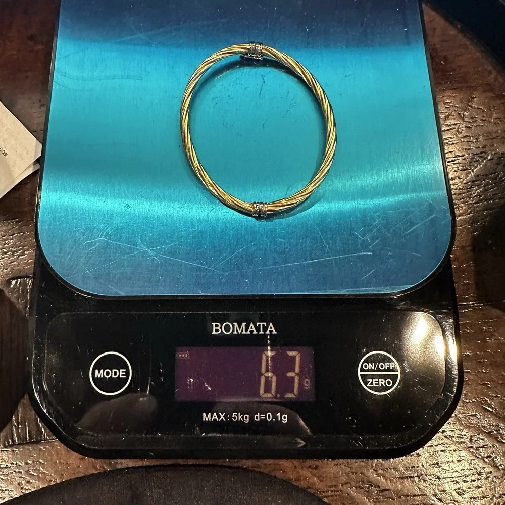 Vintage Super Joyas 18K‎ 750 Yellow Gold Bangle Bracelet 6.5 Twisted Hinged 6.3g